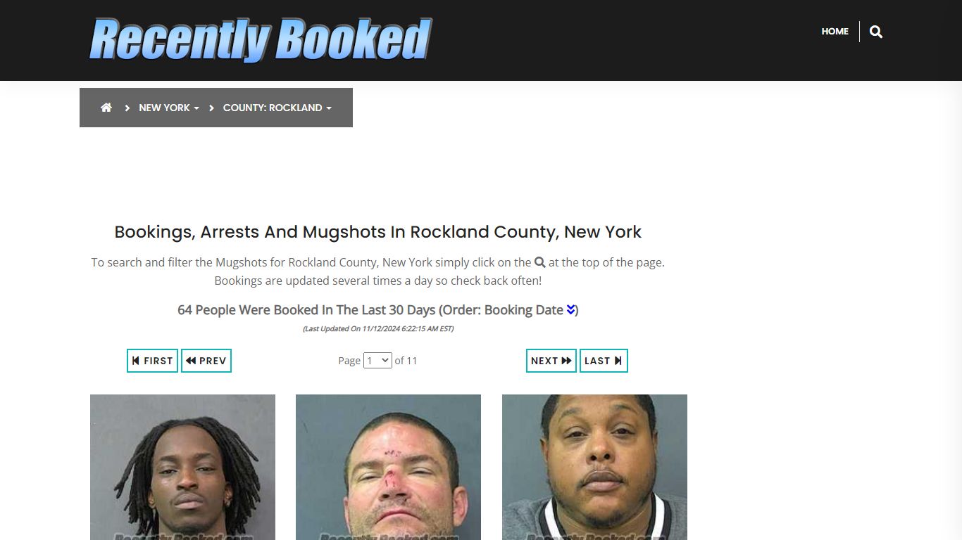 Bookings, Arrests and Mugshots in Rockland County, New York