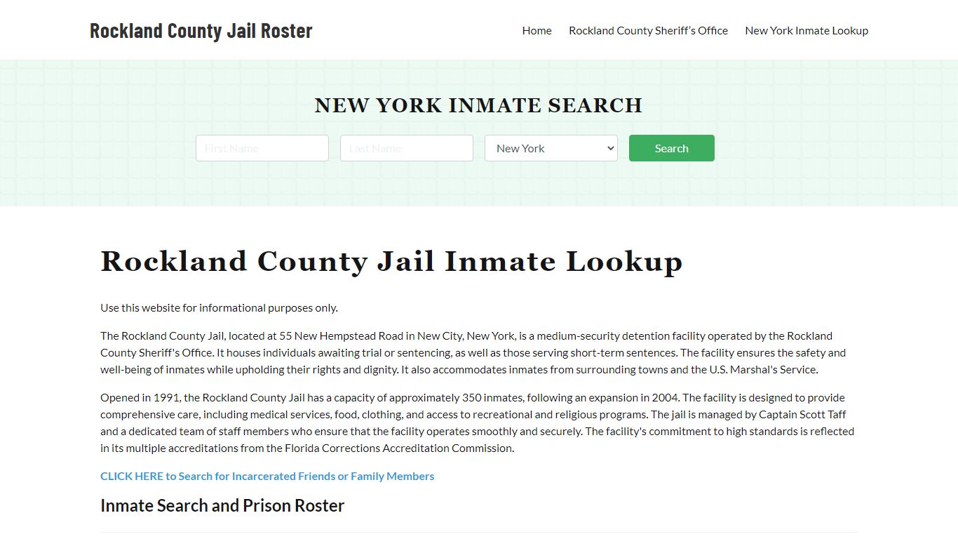 Rockland County Jail Roster Lookup, NY, Inmate Search