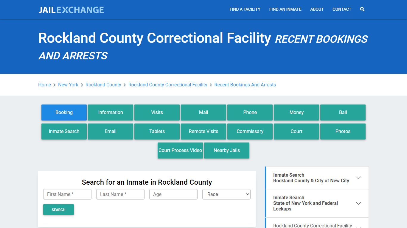 Rockland County Correctional Facility Recent Bookings And Arrests