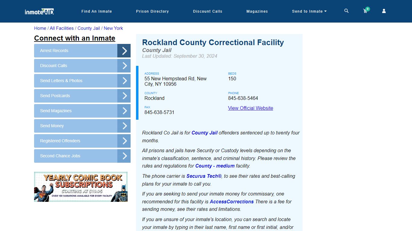 Rockland County Correctional Facility - Inmate Locator